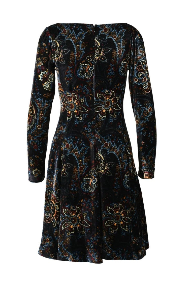 Etro Flared Velvet Dress - Night Blue