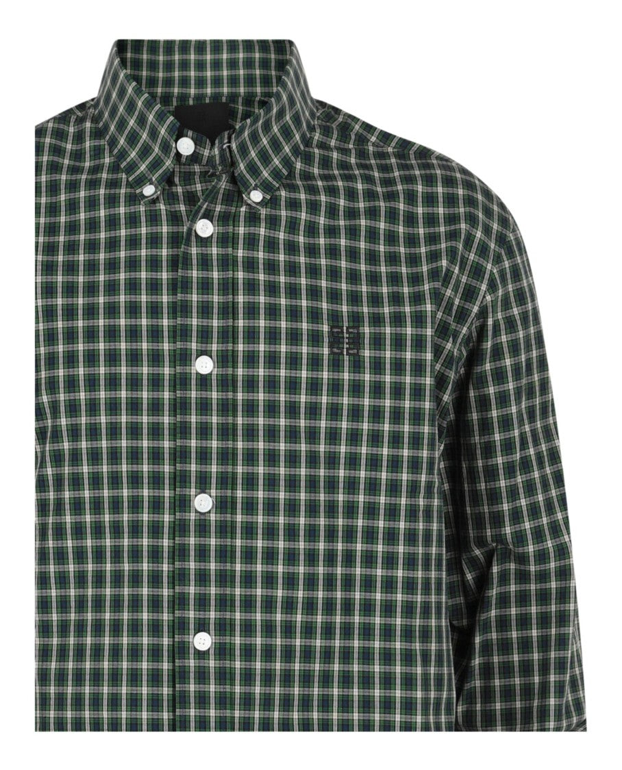 Givenchy 4G Motif-Embroidered Checked Shirt
