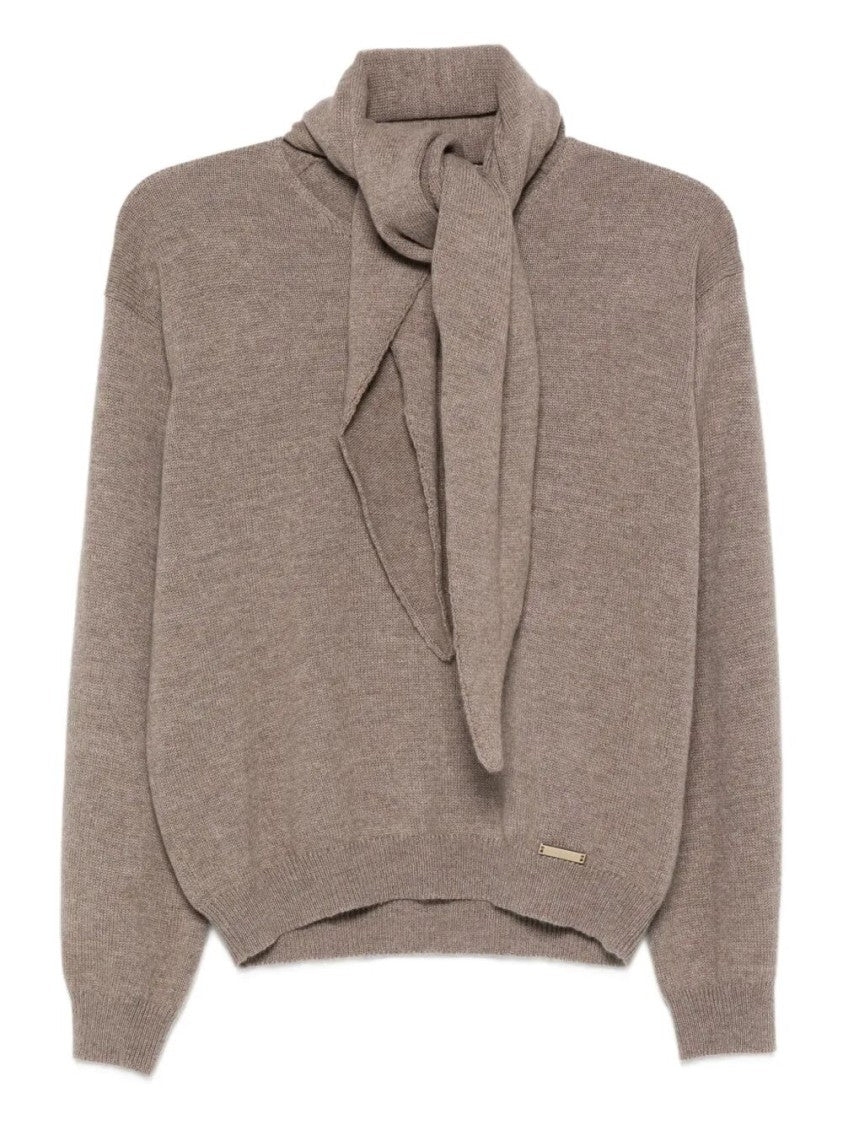 Manzoni 24 Crew-Neck Sweater With Scarf