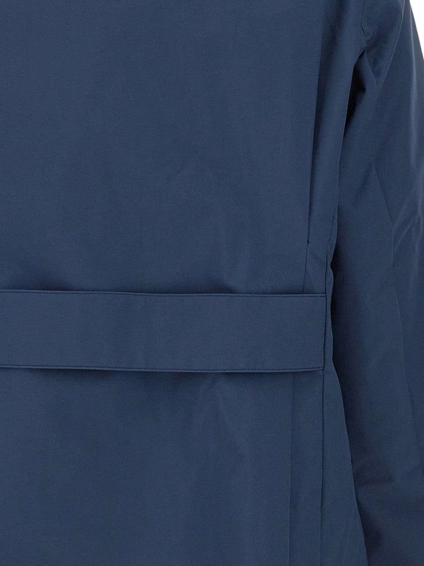 Save The Duck Double-Breasted Blue Coat With Tailored Silhouette