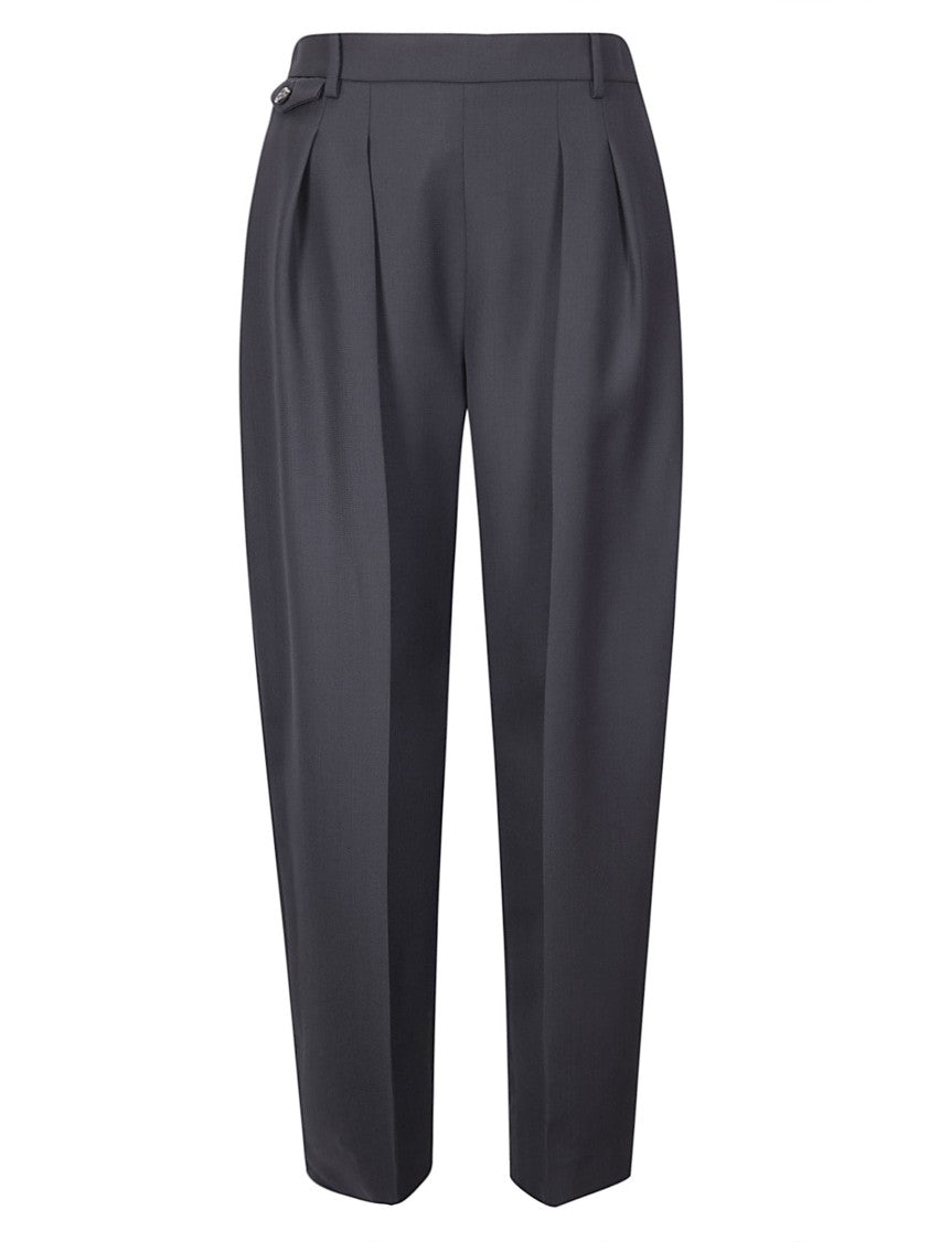 Khaite Black Dugan Crepe Trousers