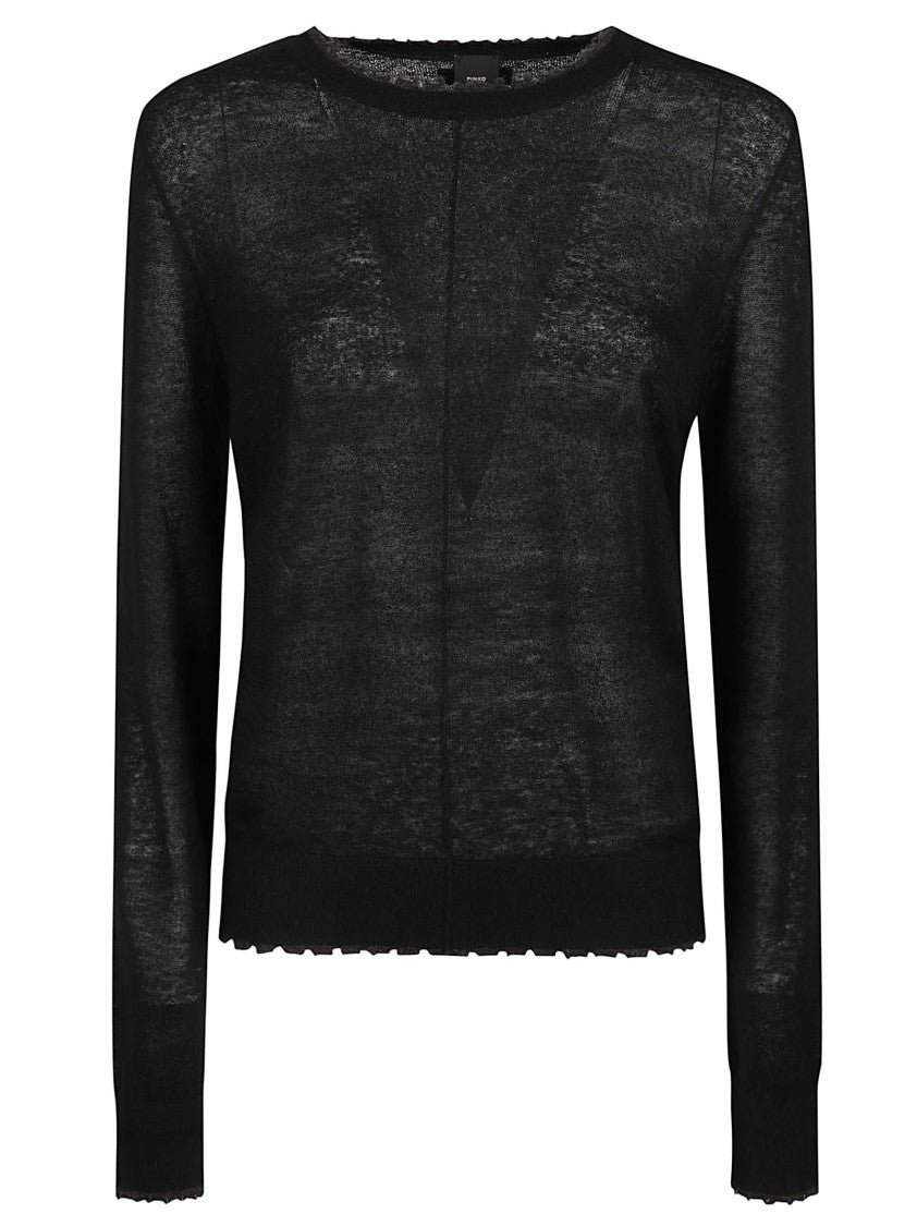 Pinko Lightweight Semi-Sheer Round Neck Sweater