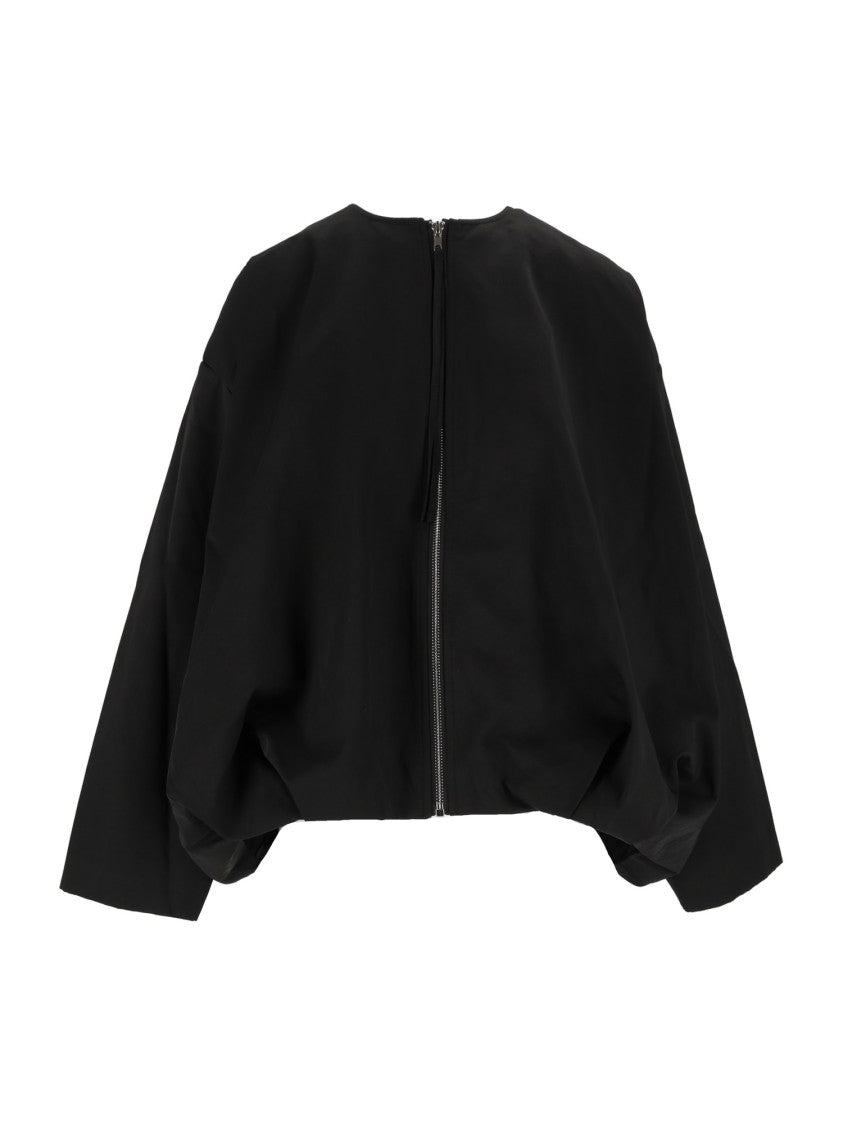 Eleh Black Voluminous Back Zipper Sweatshirt