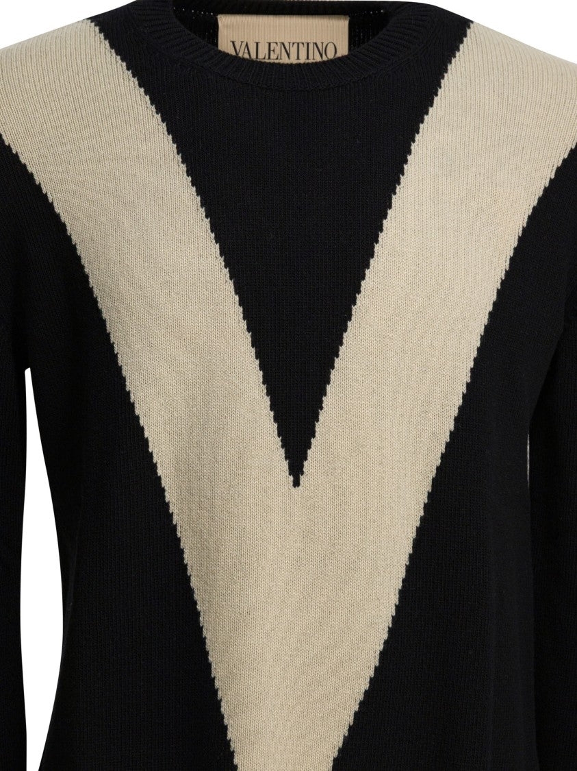 Valentino Wool Sweater With Inlaid V