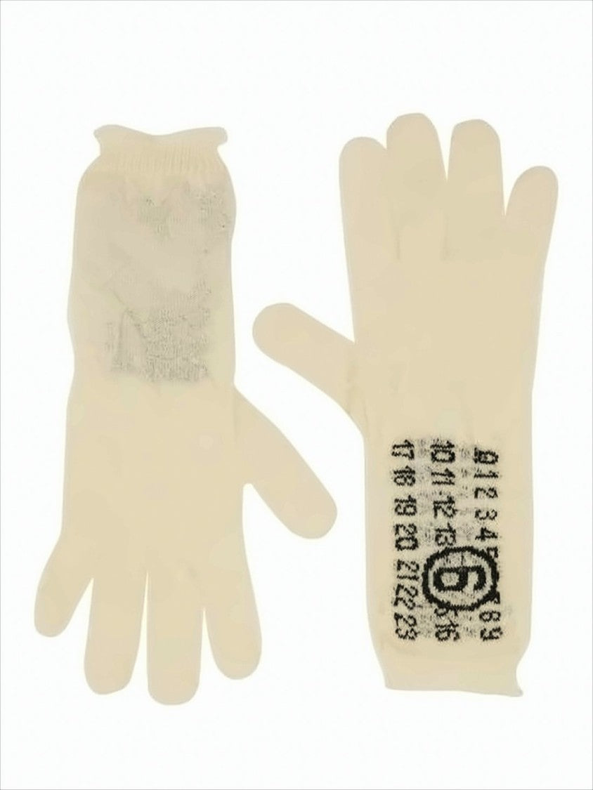 Mm6 By Maison Margiela Soft Wool Gloves With Distinctive Numeric Design
