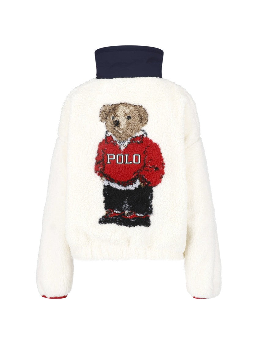 Polo Ralph Lauren Cream Polo Bear Half-Zip Fleece Sweatshirt