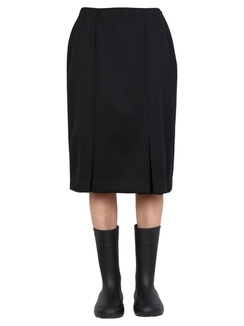 Raf Simons Structured Black Midi Skirt