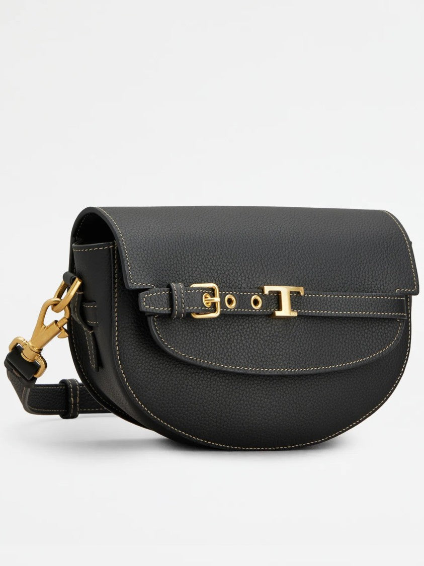 Tod's Semi-Circular Crossbody Bag With Gold Hardware Accents