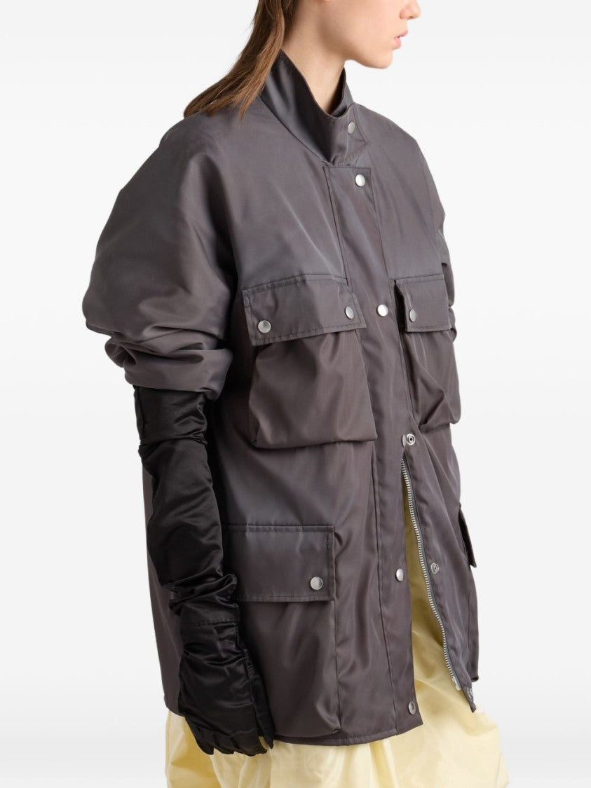 Prada Black Re-Nylon Waterproof Quilted Rain Jacket