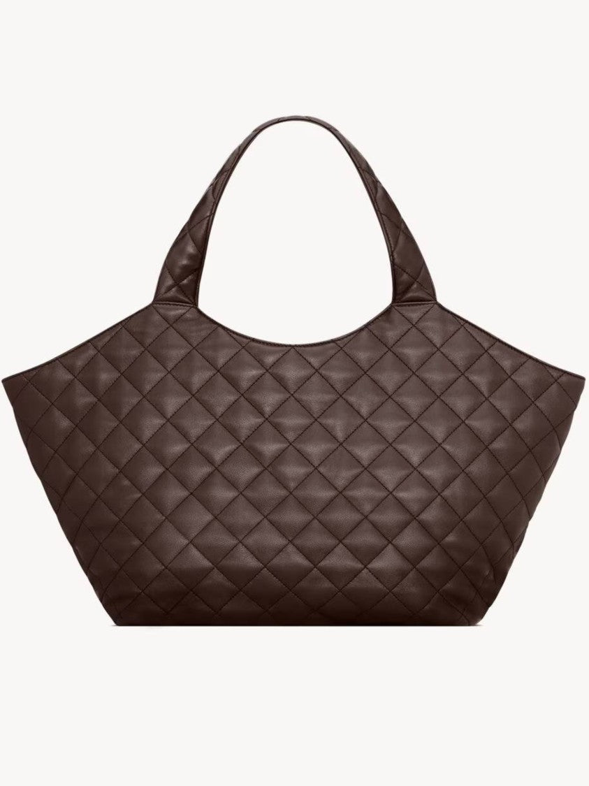 Saint Laurent Icare M Trapezoidal Quilted Tote Bag