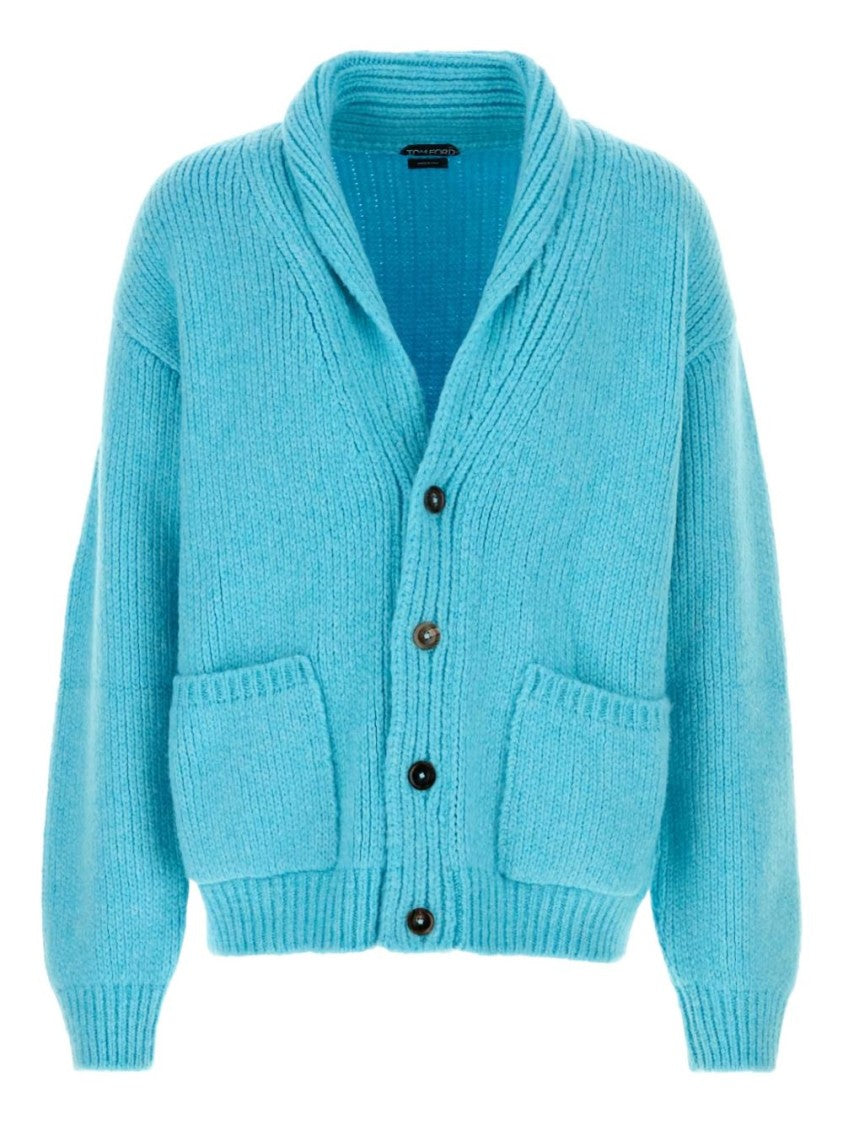 Tom Ford Ribbed Cashmere Cardigan With Shawl Lapels