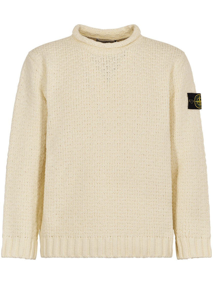 Stone Island Textured Knit Sweater With High Neck