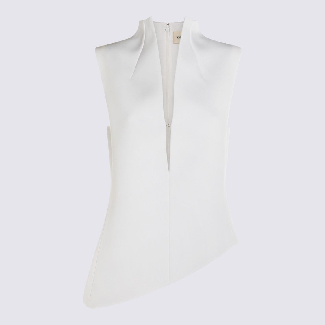 Khaite White Cut-Out Sleeveless Top