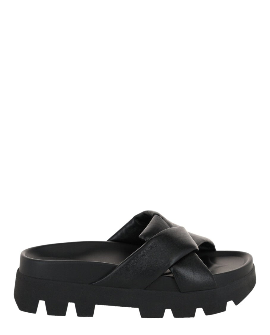 Ferragamo Air Lug Leather Sandals