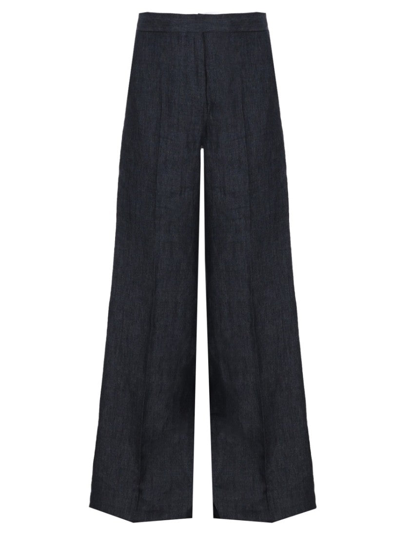 Max Mara High-Waist Wide-Leg Shorts In Textured Linen