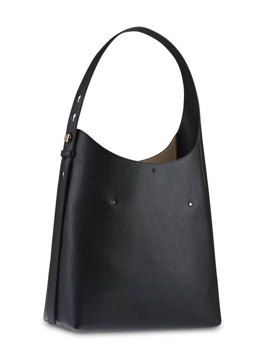 Tory Burch Romy Hobo Bag With Textured Leather And Gold Accents