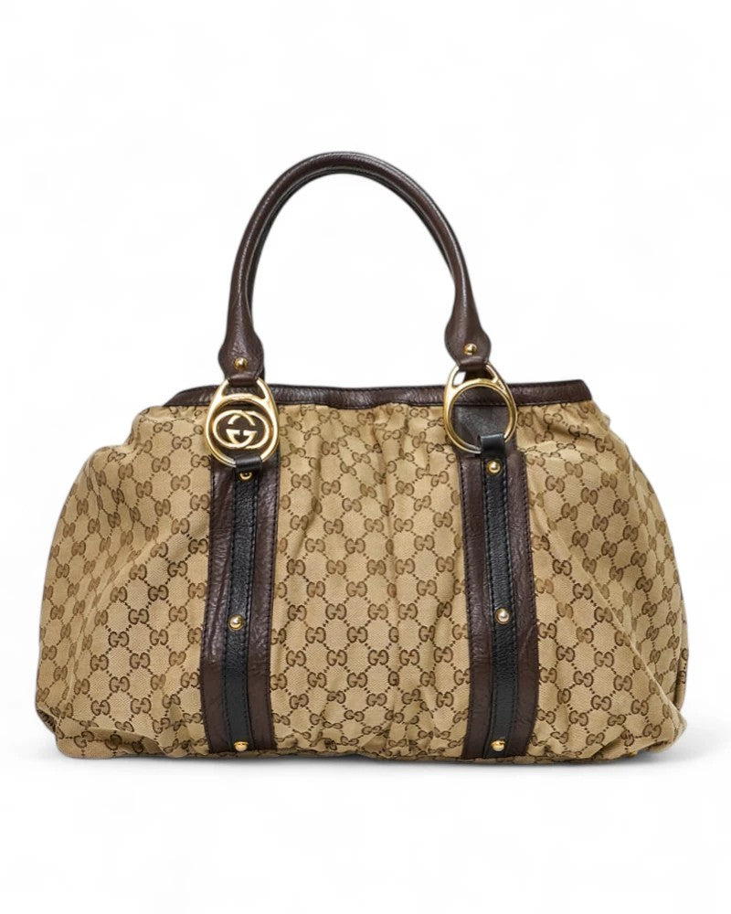 Gucci Large Gg Supreme Shopper Bag In Brown