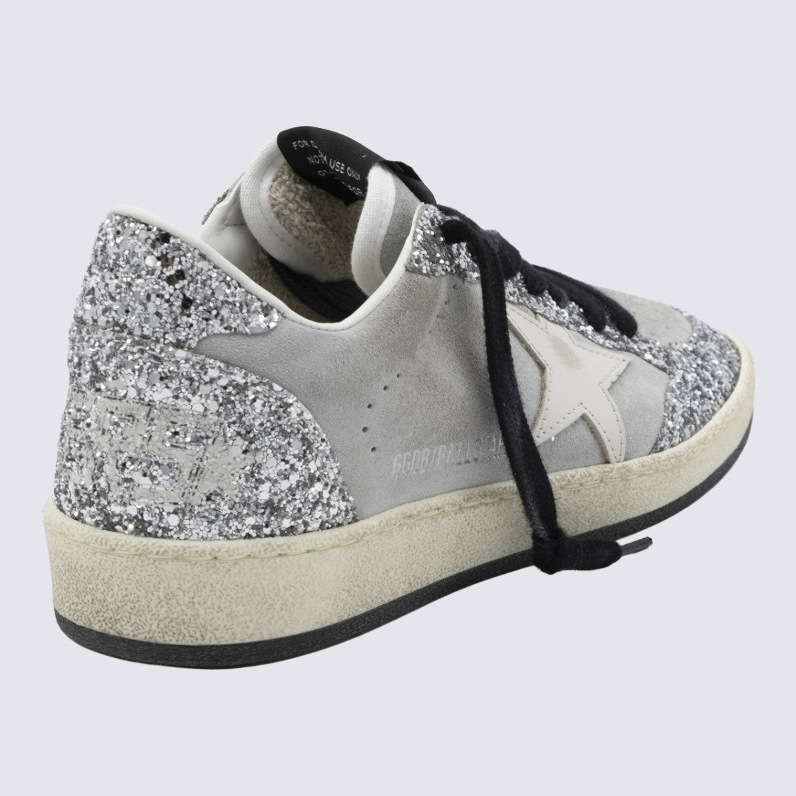 Golden Goose Low-Top Sneakers With Glittery Silver Panels