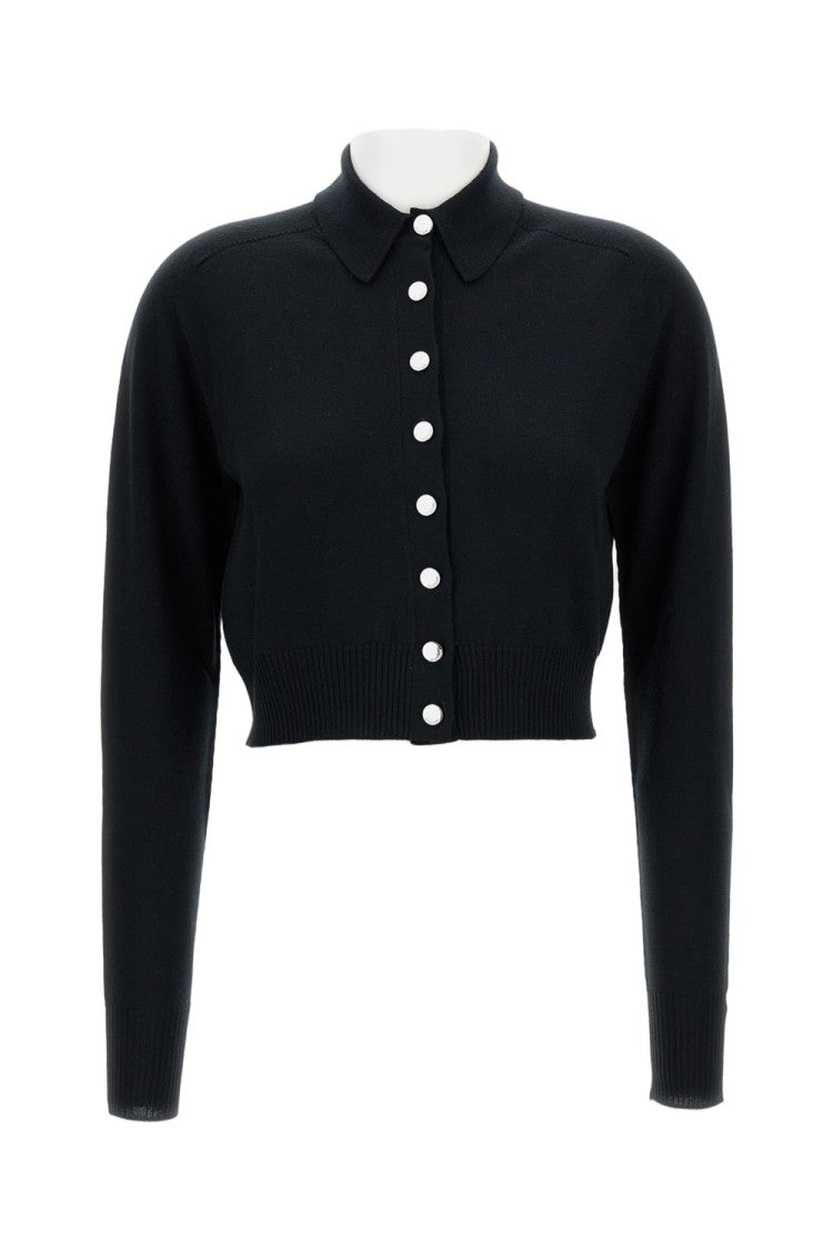 Sportmax Cropped Black Wool Sweater