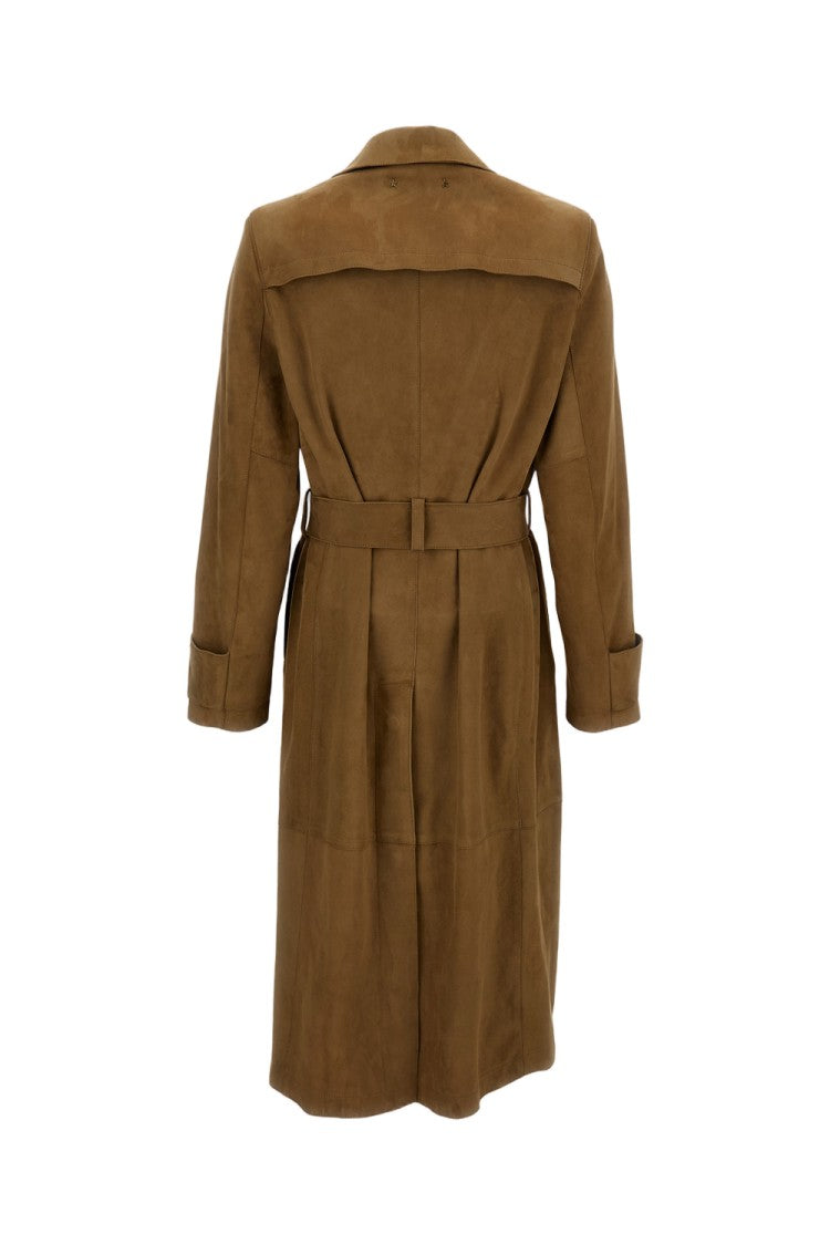 Golden Goose Brown Long Suede Trench Coat