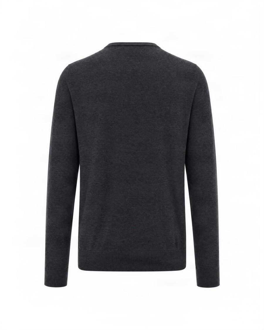Ballantyne Anthracite Melange Textured Wool Sweater
