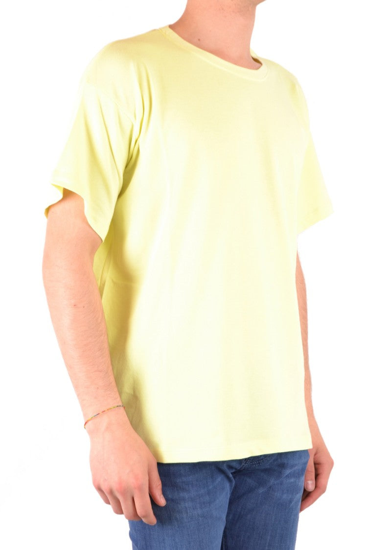 Laneus Yellow Relaxed Fit Cotton T-Shirt