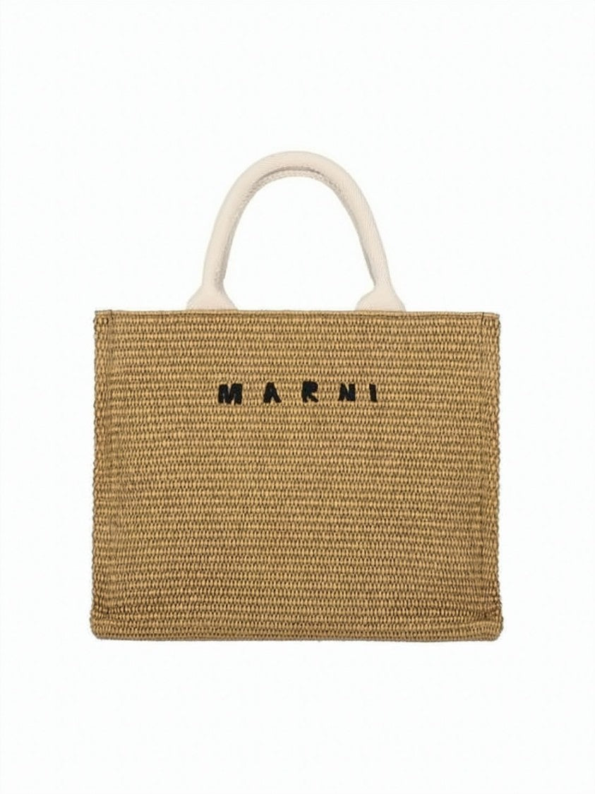 Marni Textured Woven Tote Bag With Detachable Strap