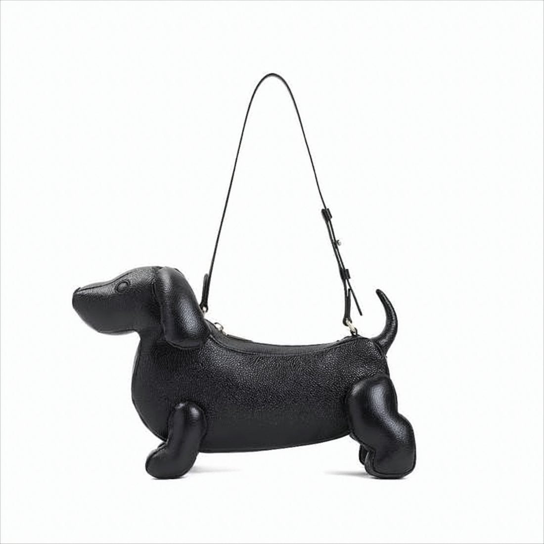 Thom Browne Dachshund-Shaped Black Calf Leather Tote Bag