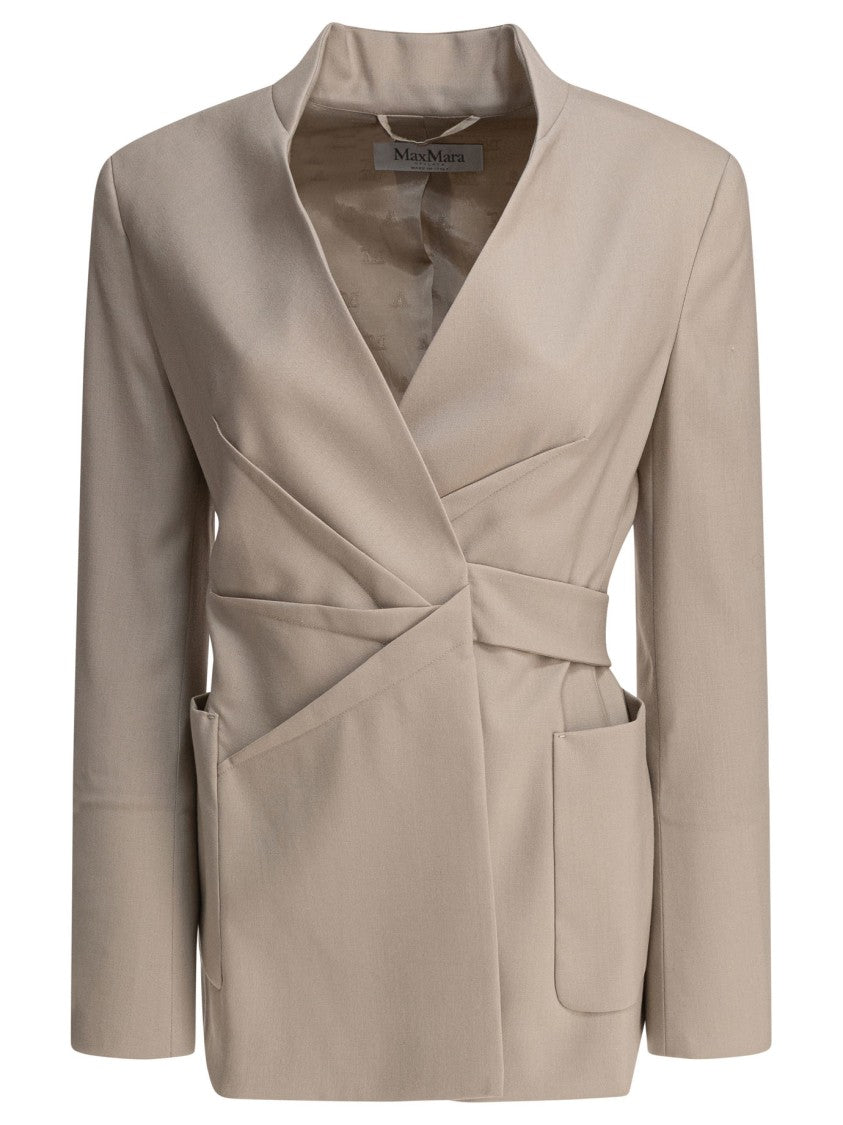 Max Mara Single-Breasted Blazer With Unique Wrap-Style Design