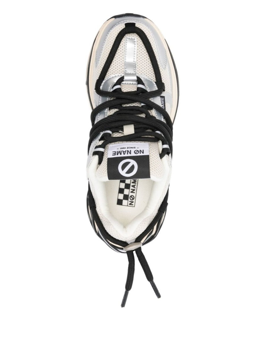 No Name White And Silver Sneakers With Chunky Sole