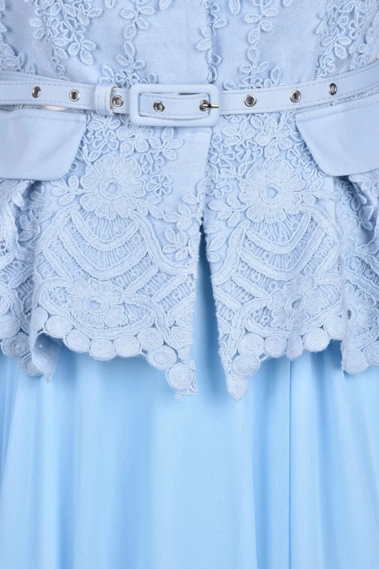 Carla Ruiz Long Dress Lace - Light Blue
