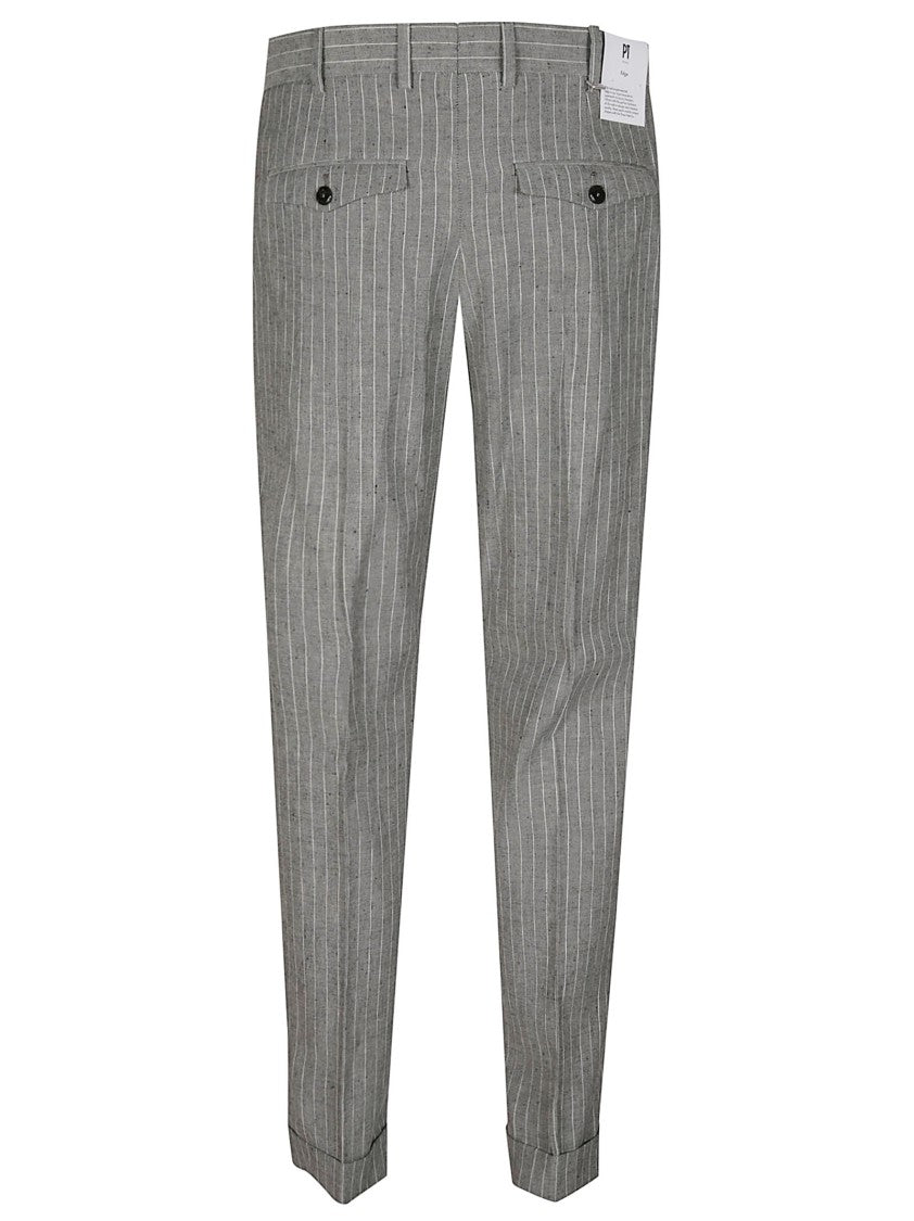 Pt Torino Grey Rebel 1 Linen-Cotton Pants