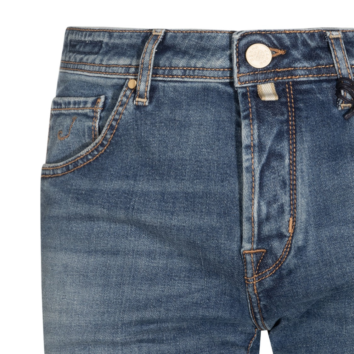 Jacob Cohen Medium Blue Slim Fit Jeans With Subtle Fading