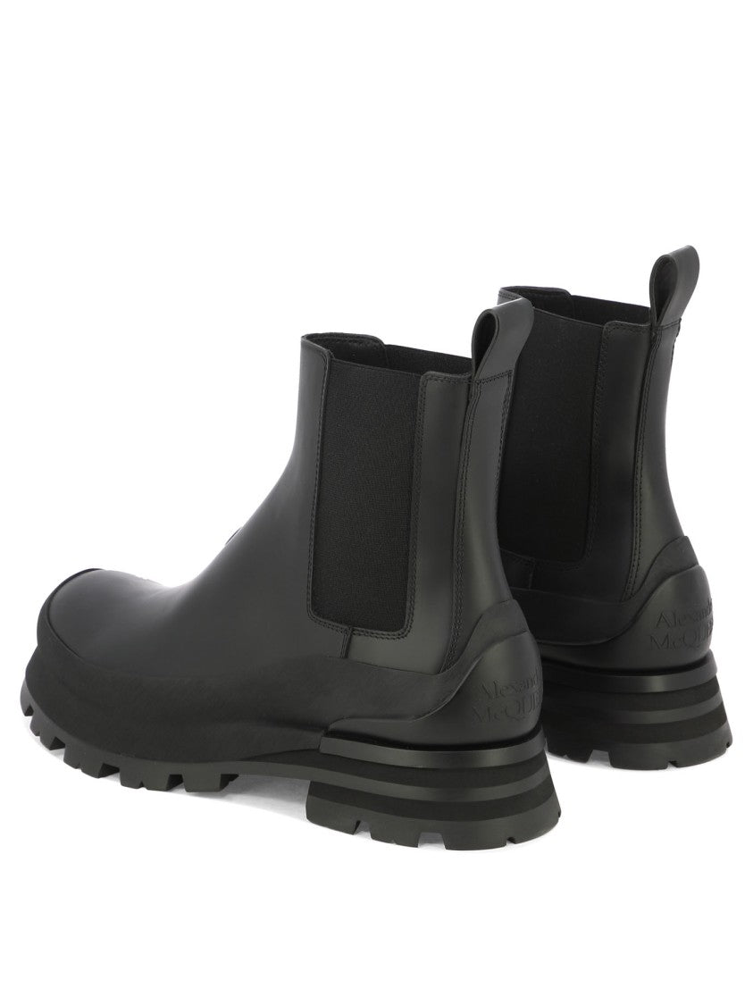 Alexander Mcqueen Leather-Rubber Ankle Boots