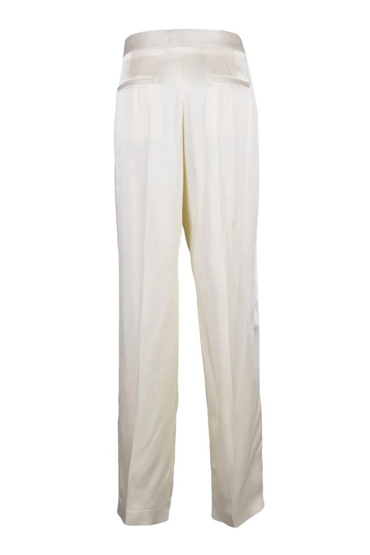 Jil Sander Satin Straight Leg Trousers - White