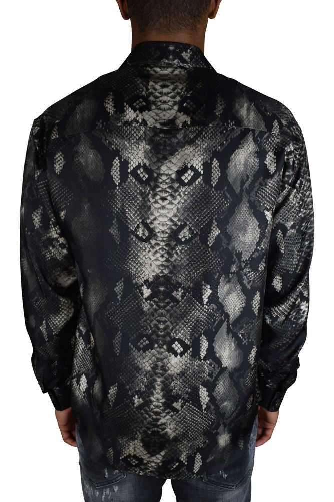 Roberto Cavalli Animal Print Silk Shirt With Classic Collar