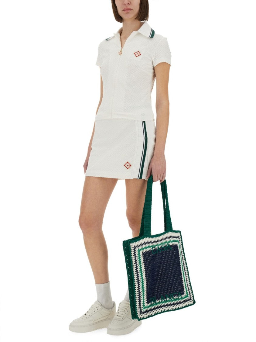 Casablanca Textured Knit Miniskirt