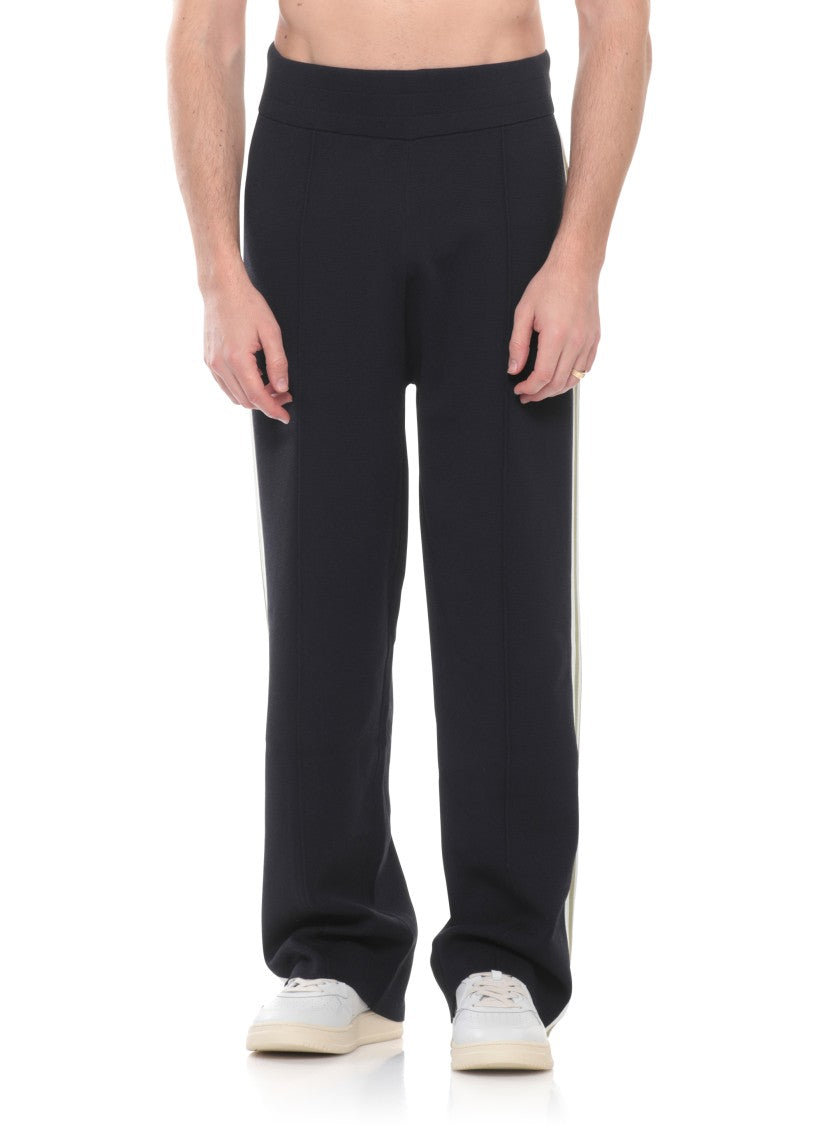Autry Black Main Viscose Striped Pants