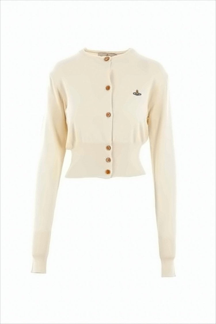 Vivienne Westwood Cropped Round Neck Cardigan With Cashmere Blend