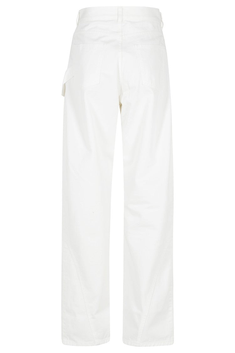 J. W. Anderson White Twisted Workwear Embroidered Straight Cotton Jeans