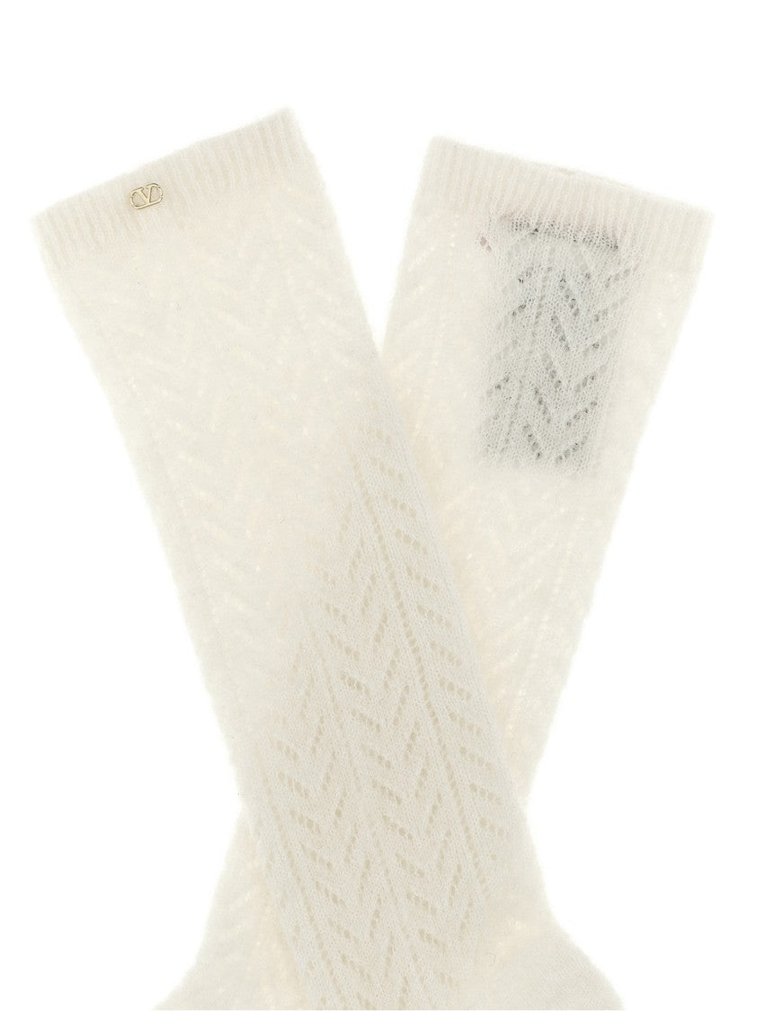 Valentino Garavani Openwork Wool-Mohair Socks