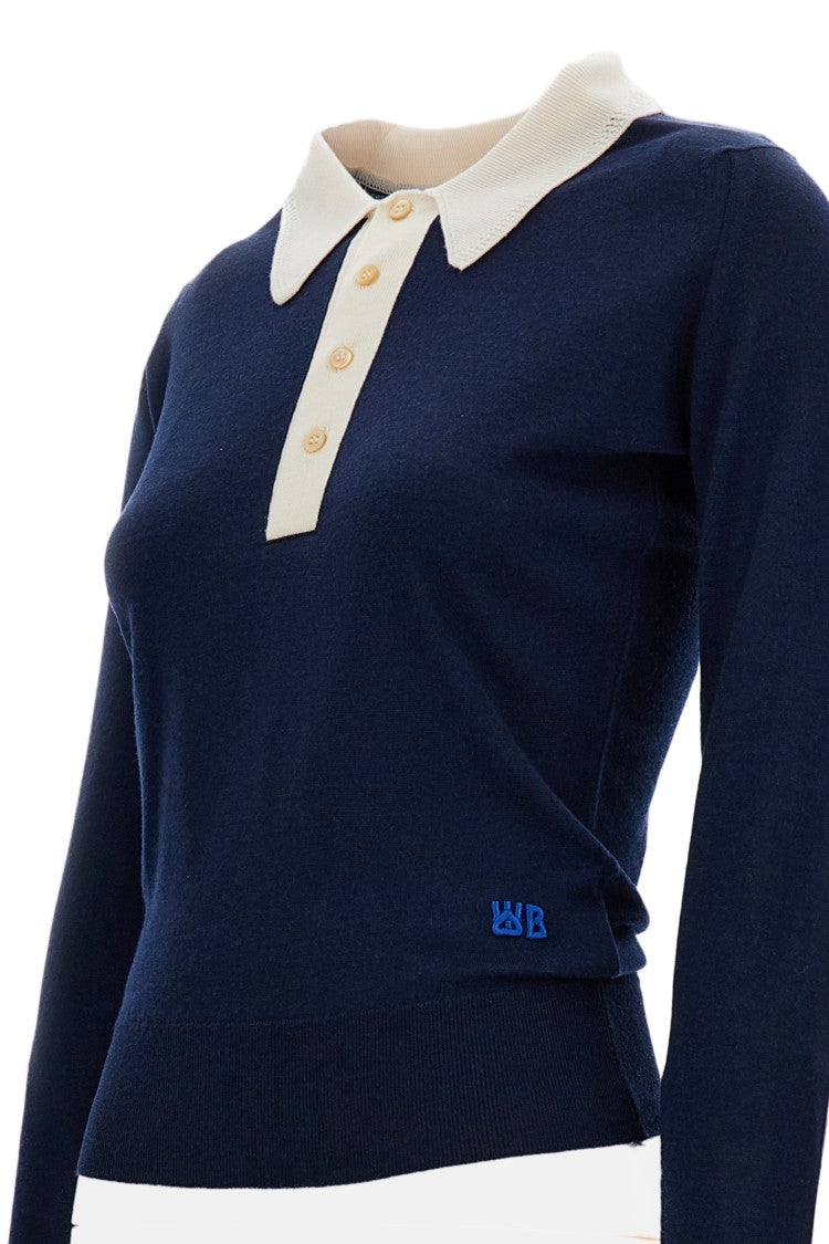 Wales Bonner Fine Merino Wool Fabric Polo Shirt