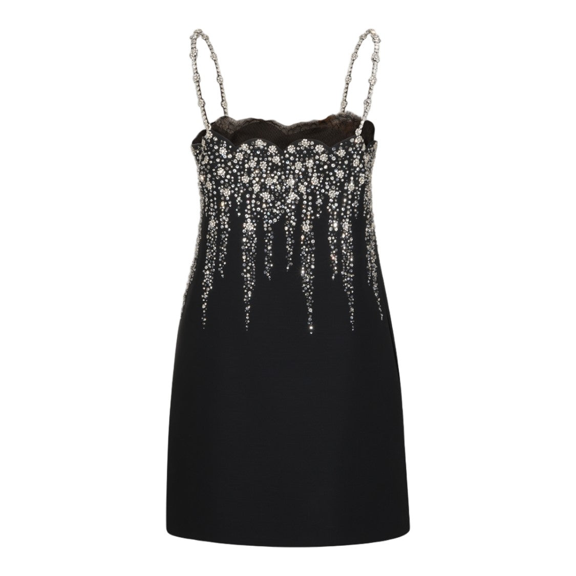 Valentino Mini Dress With Intricate Embellishments And Lace Trims