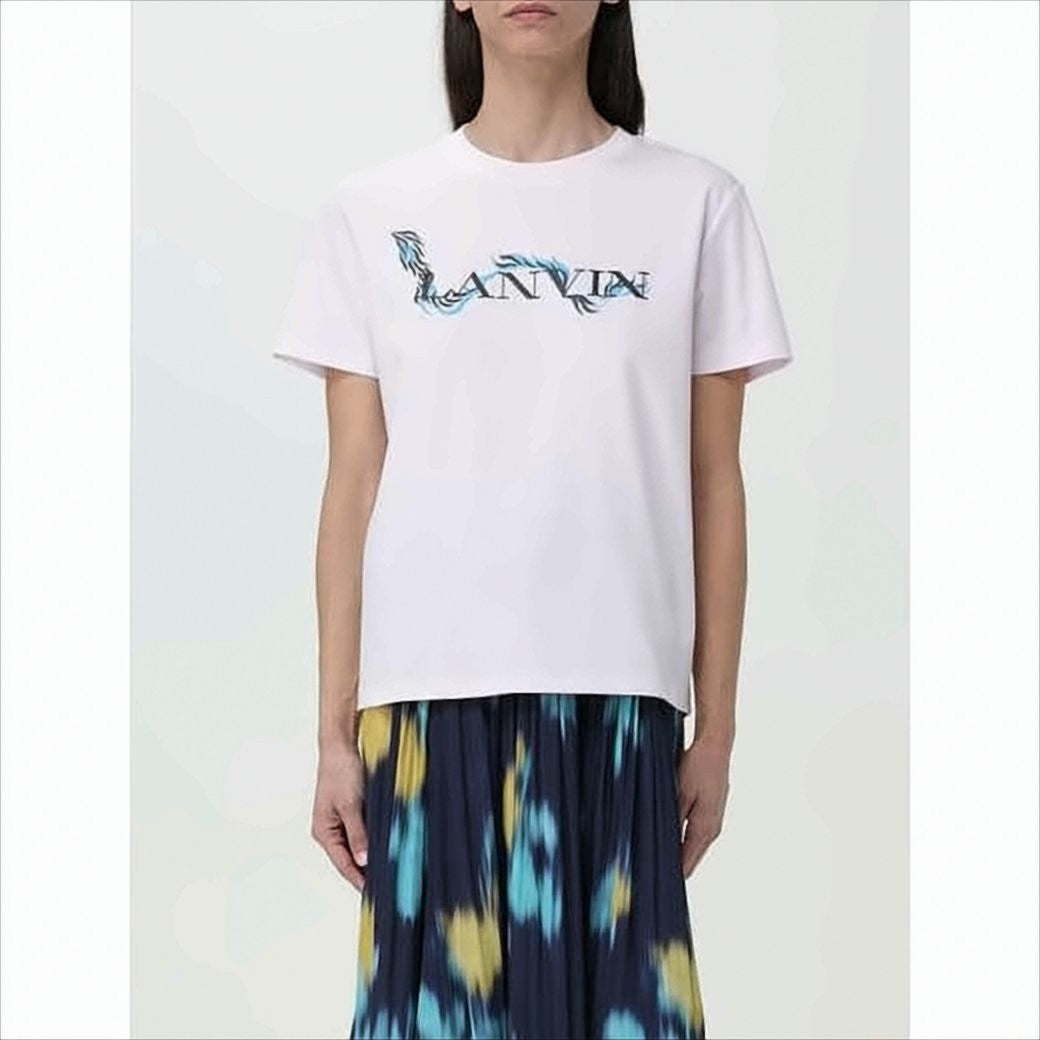Lanvin Short-Sleeved Cotton T-Shirt With Graphic Logo Design