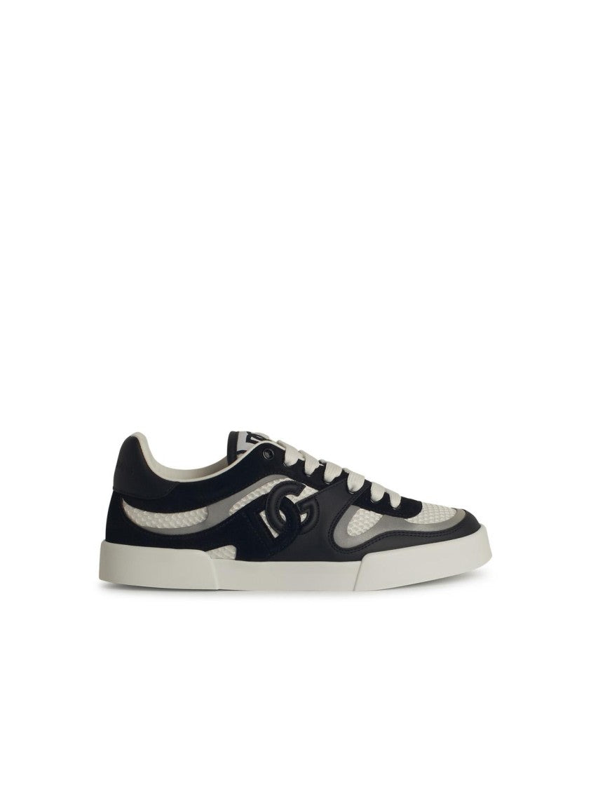 Dolce & Gabbana Portofino' Black Leather Blend Sneakers