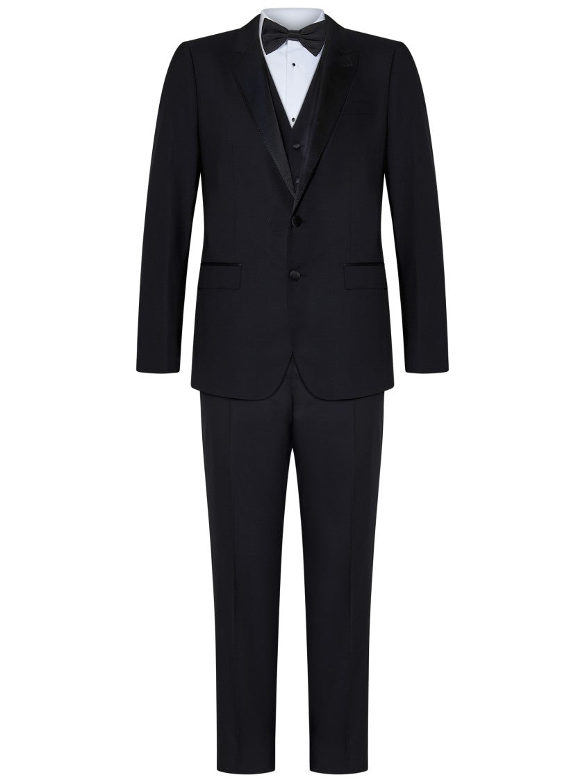 Dolce & Gabbana Blue Virgin Wool And Silk Three-Piece Tuxedo