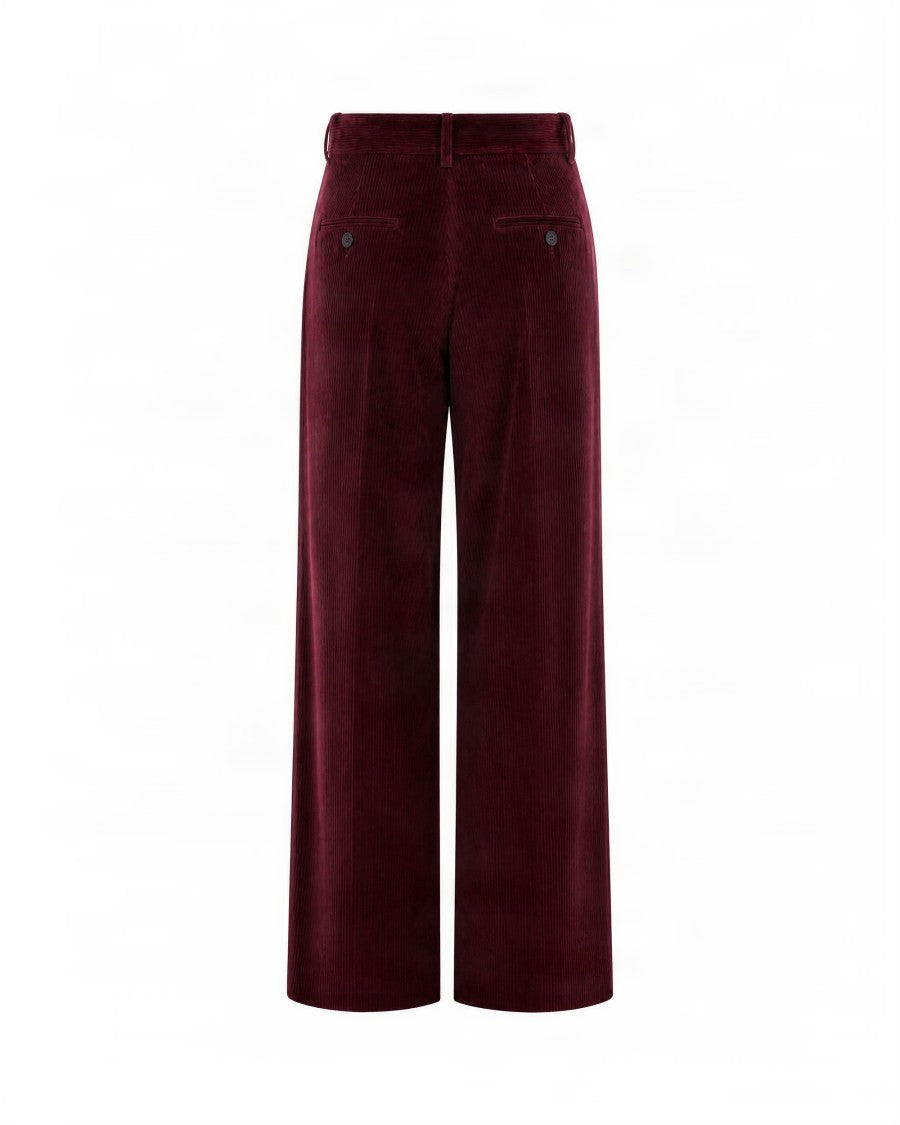 Max Mara Wide-Leg Pure Cotton Velvet Trousers