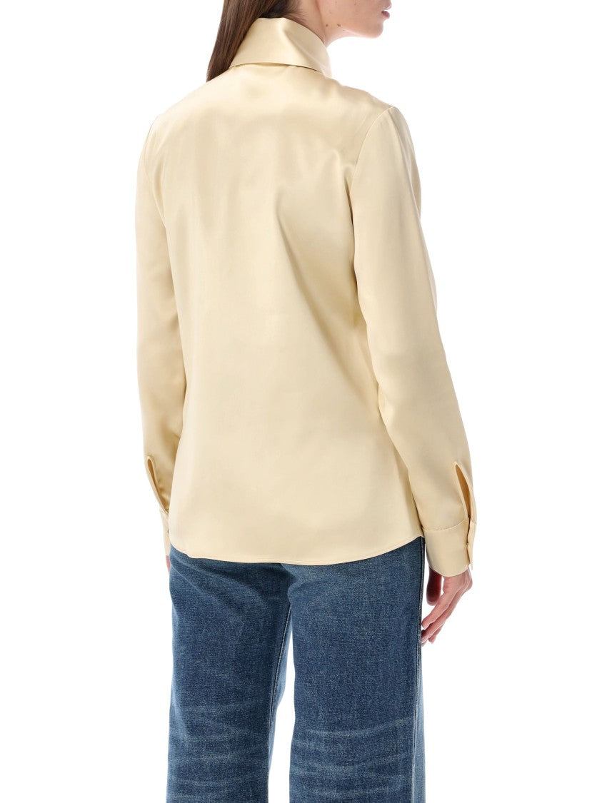Khaite Ivy Minimalist Pointed Collar Top