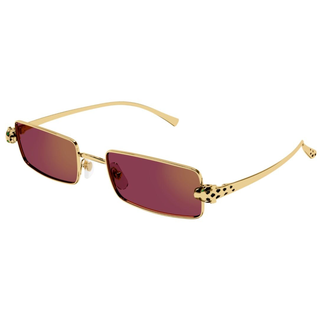 Cartier Rectangular Frame Sunglasses With Panther Head Design