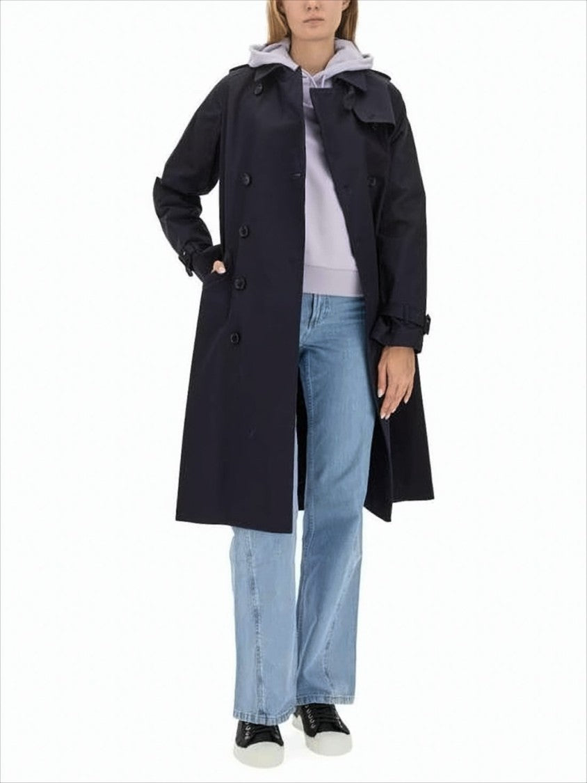 A.P.C. Double-Breasted Trench Coat With Structured Collar